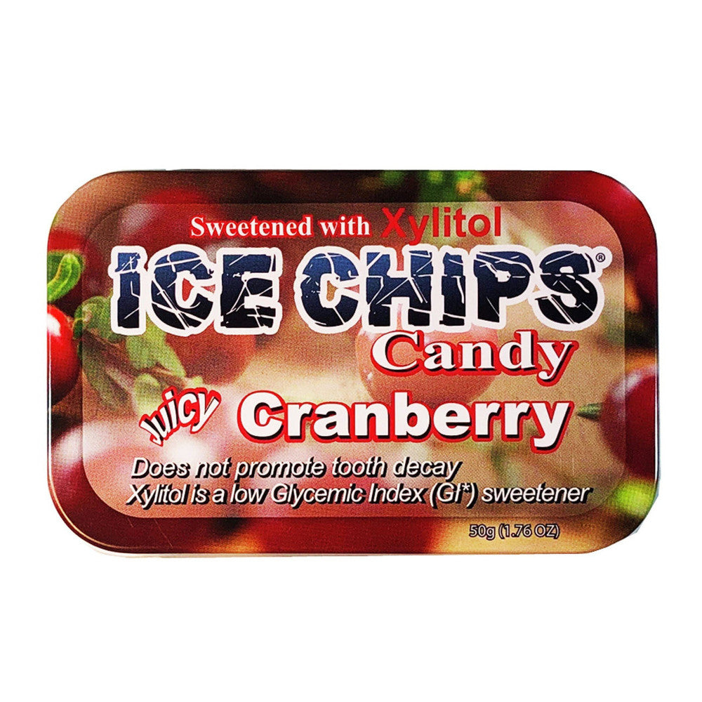 Ice Chips Hand Crafted Tin Candy, Cranberry, 1.76 Oz